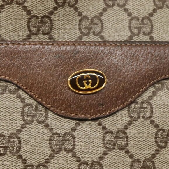 GUCCI GG Supreme Web Sherry Line Tote Bag PVC Beige Red - Picture 8 of 16